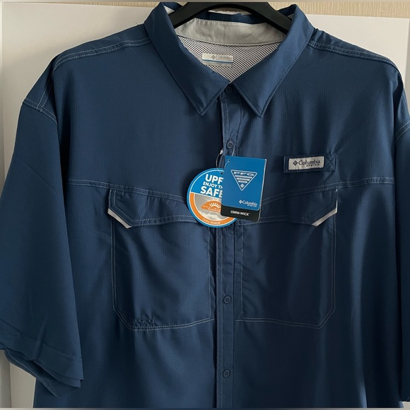 Columbia PFG Low Drag Offshore Short Sleeve Button Front Shirt Carbon - Picture 7 of 15
